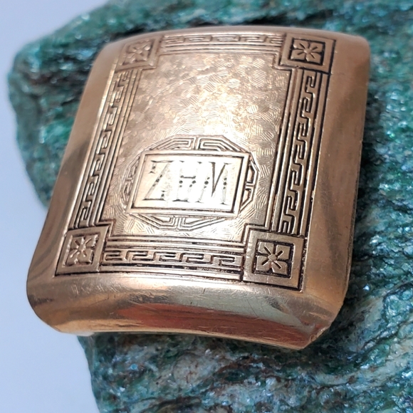 12k Yellow Gold Belt Buckle 16 grams Greco-Roman Design Medium Father Day - Picture 9 of 15